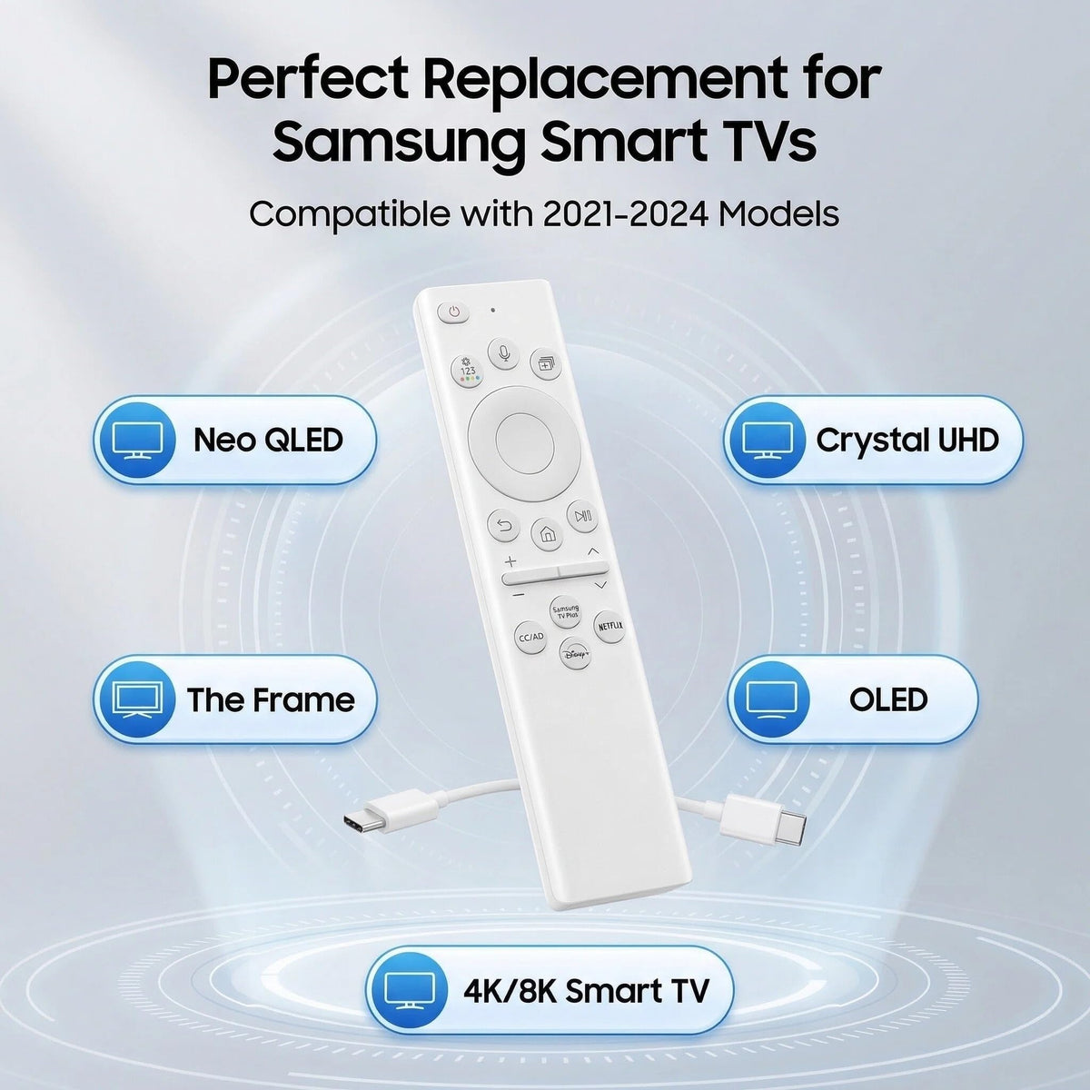 BN59-01391A remote back with solar panel for eco charging in natural light