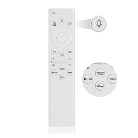 Gmatrix Samsung Frame remote with voice control enhances TV navigation and content search.