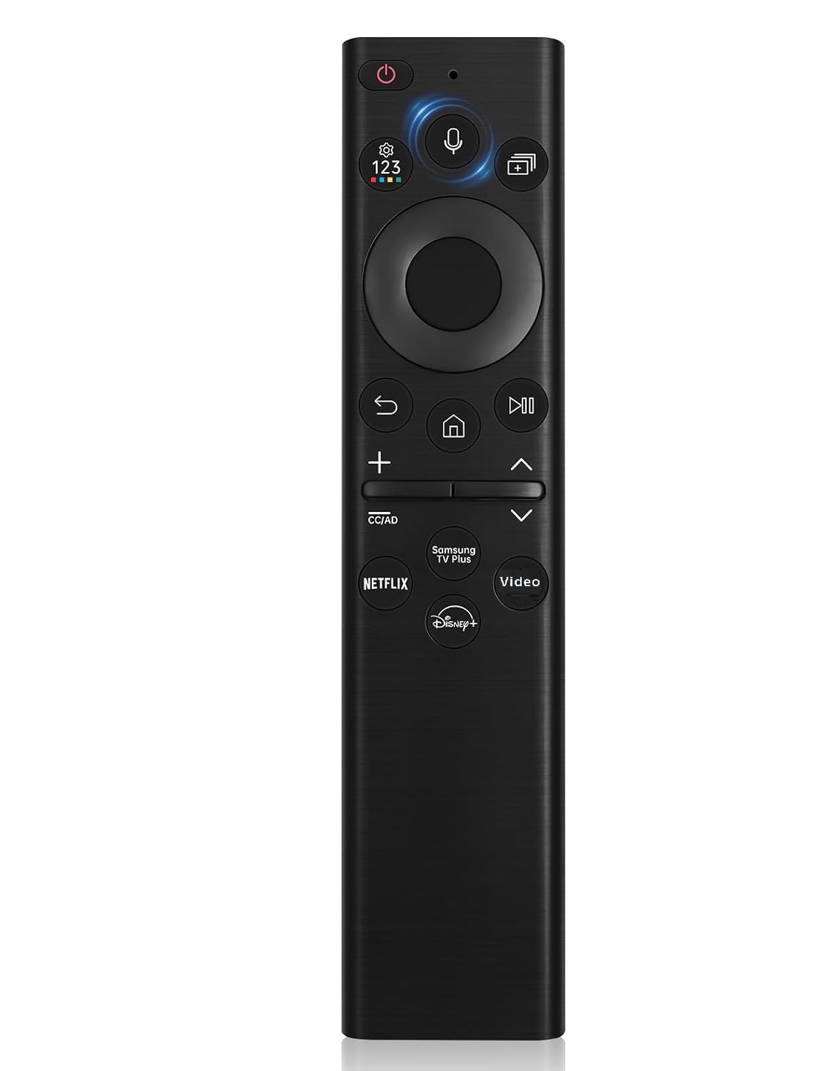 Gmatrix Samsung remote front view with ergonomic grip for easy control.