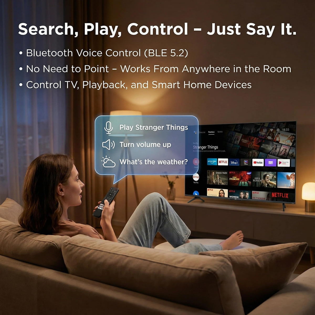 Gmatrix RC813 remote with six shortcuts for Netflix, Prime Video, and more.
