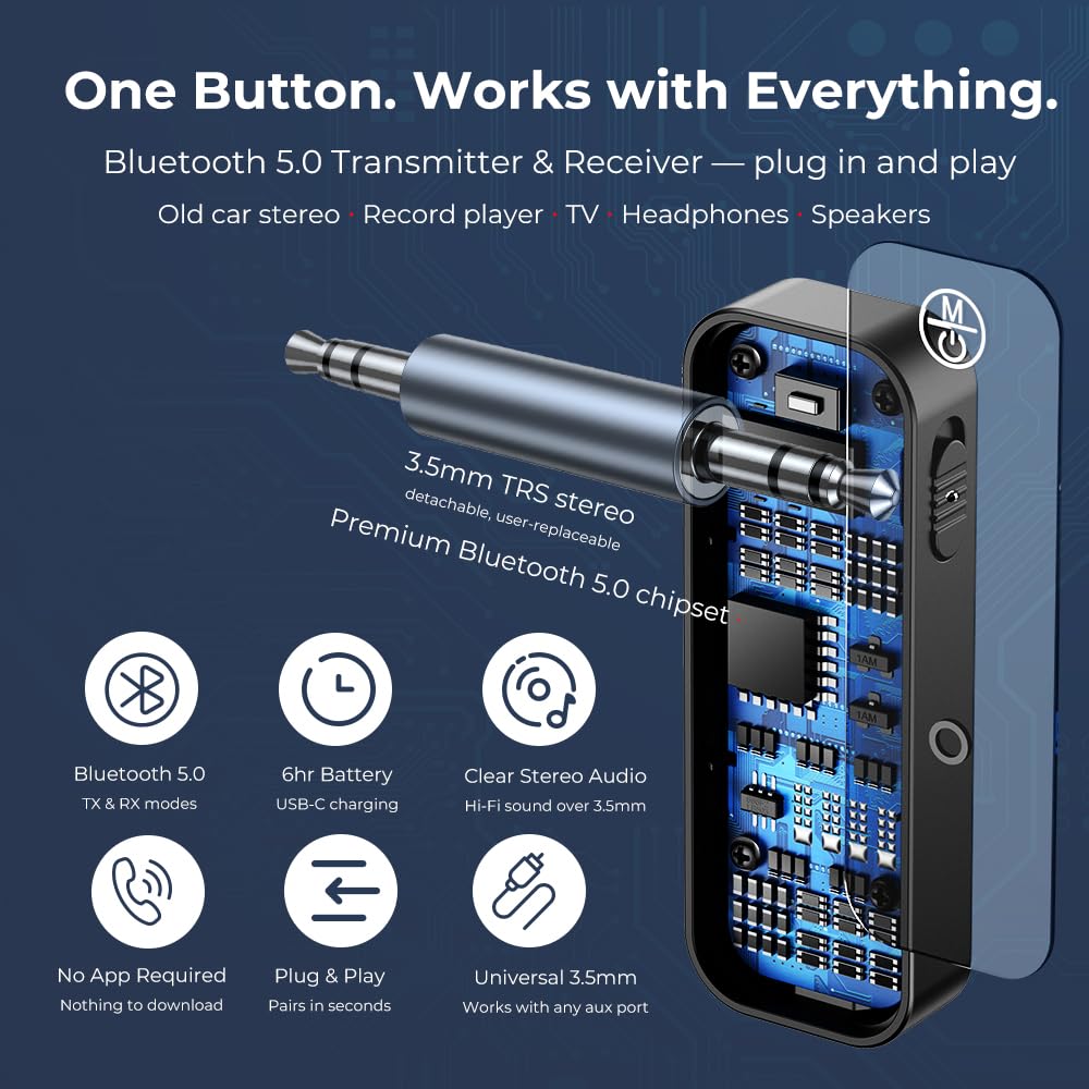 GMCELL C28 in-car setup enables modern wireless audio on older stereos.