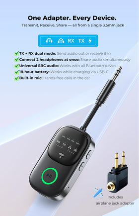 GMCELL TX mode dual headphones sharing for simultaneous listening