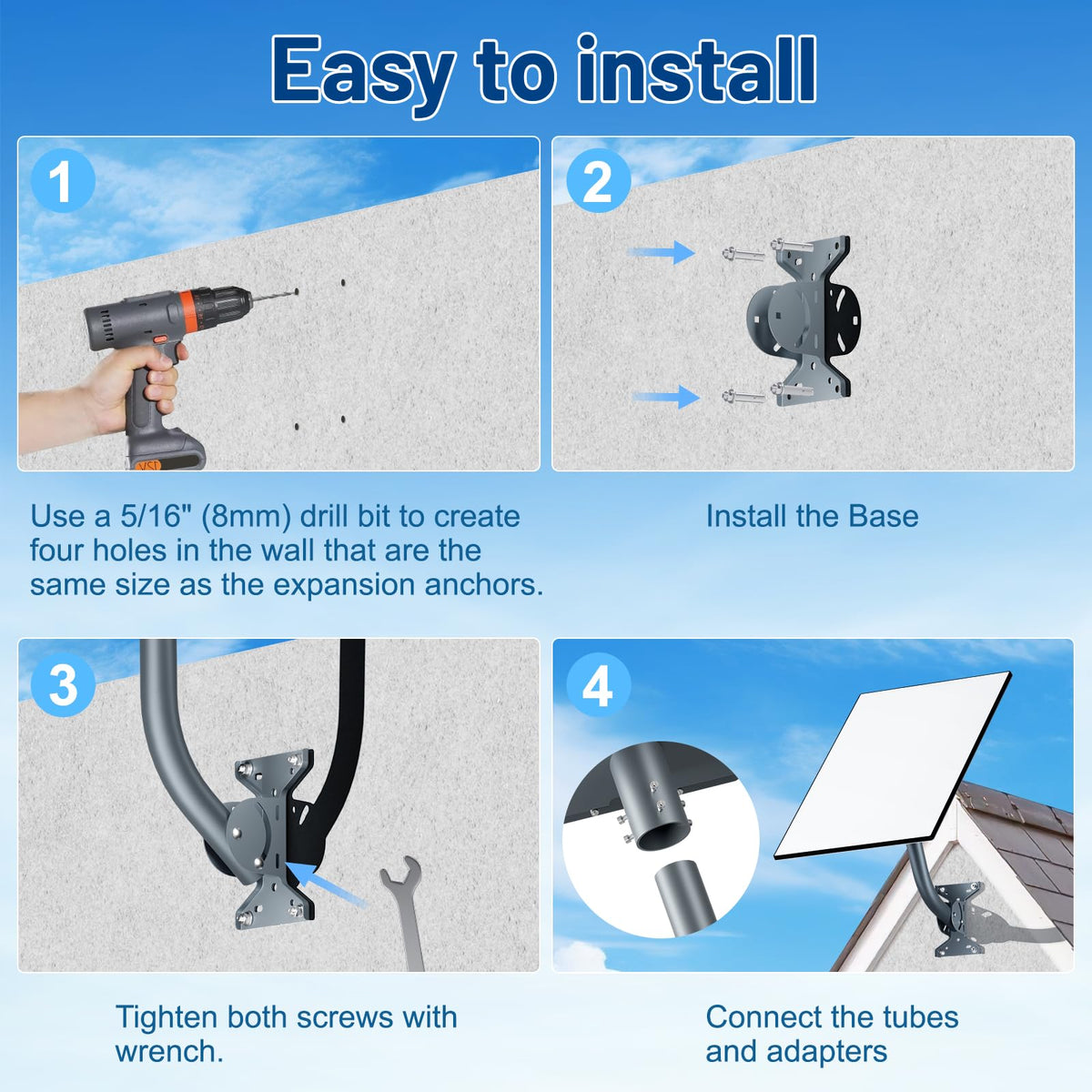GNENANG Starlink Gen 3 extended-screws support quicker assembly and alignment.
