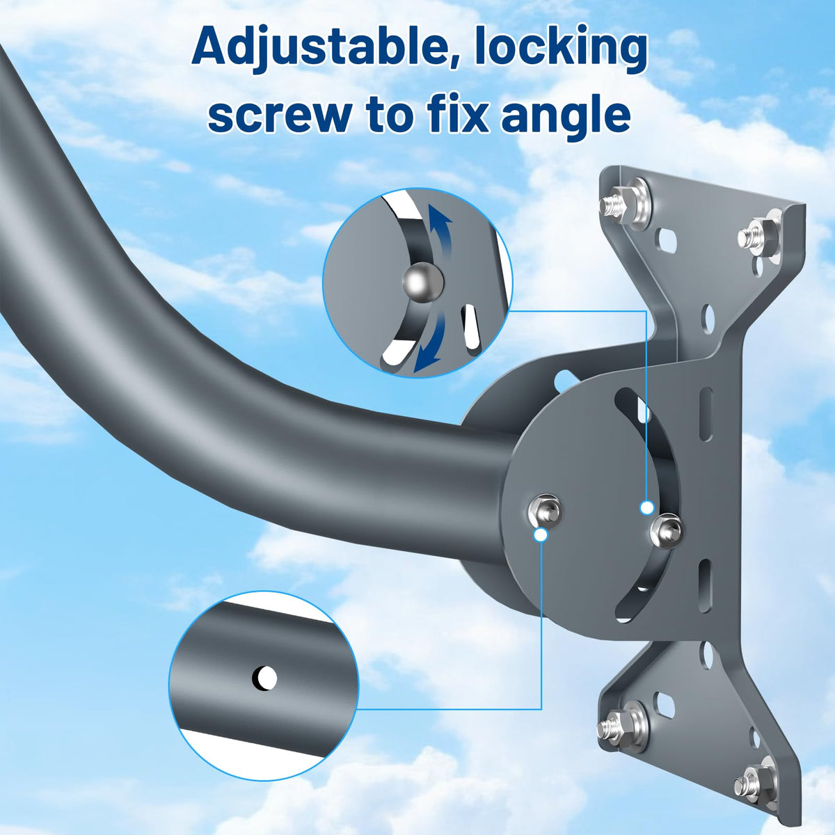 GNENANG Starlink Gen 3 pipe-adapter simplifies pole attachment for versatile positioning.
