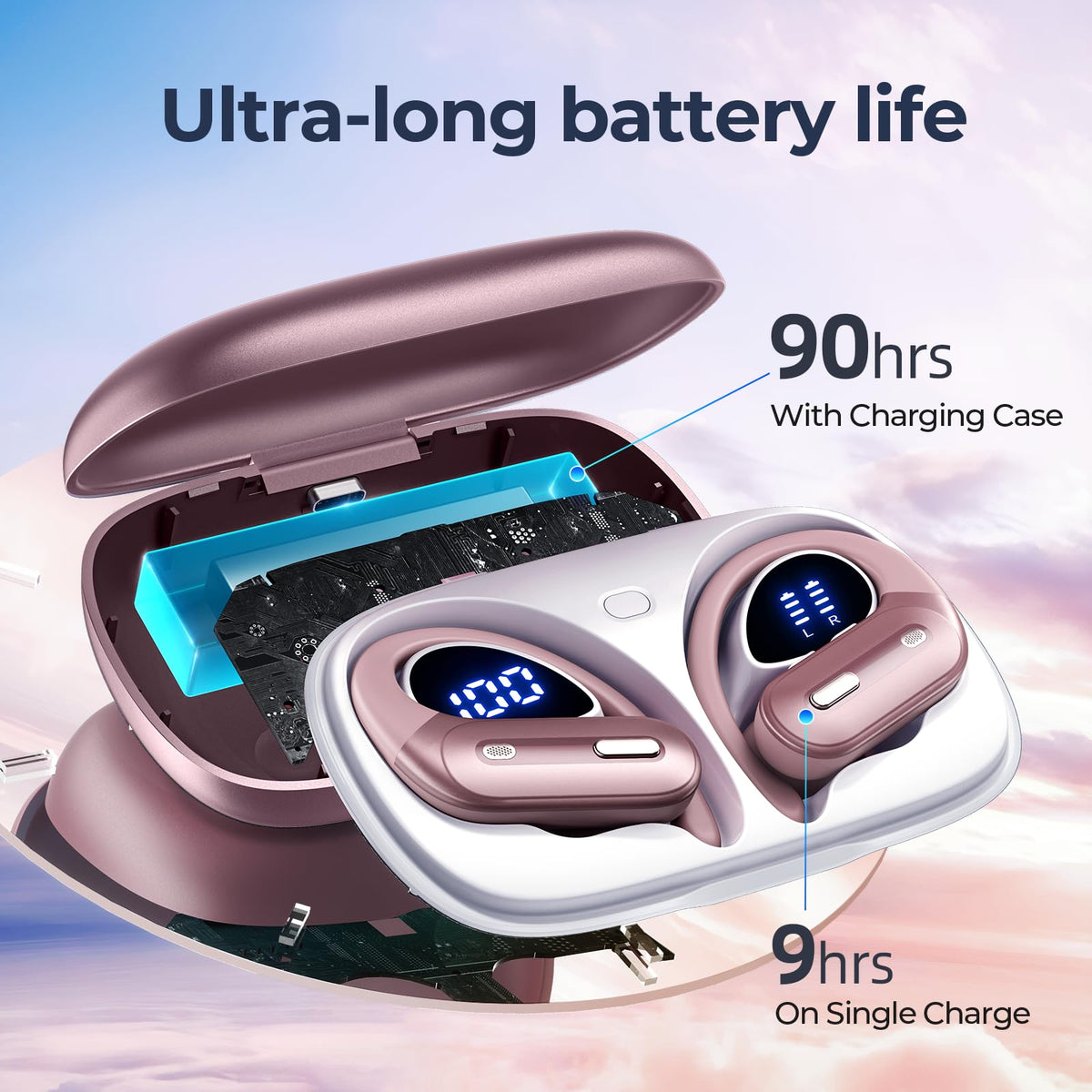 GNMN X19 LED dual display case showing battery status