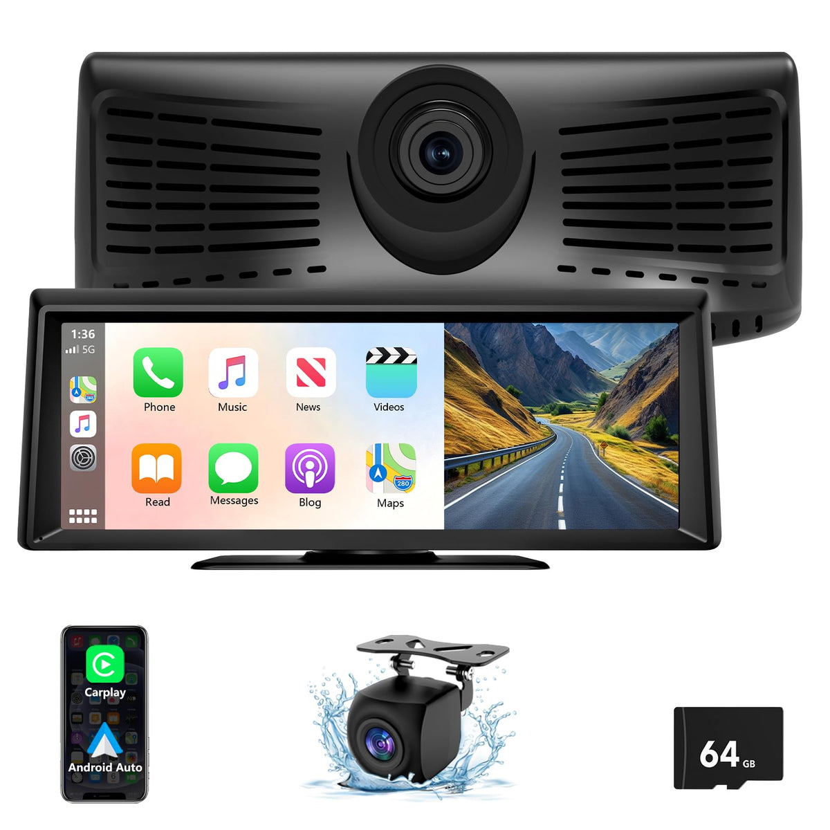 GNTM 2K front dash cam captures clear day and night driving footage