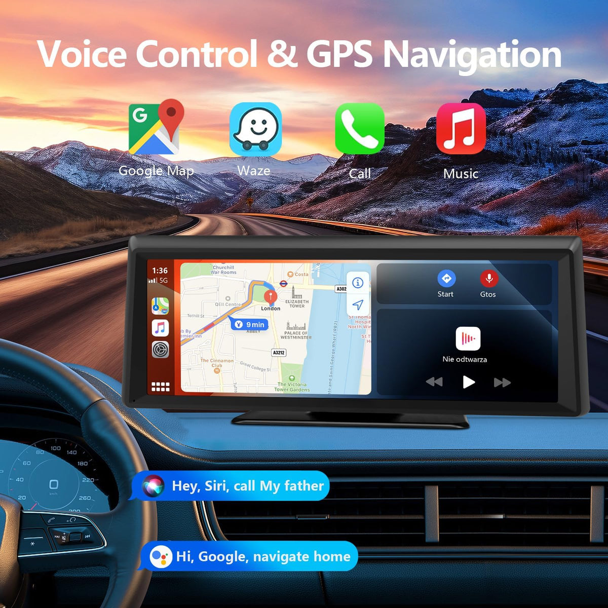 GNTM real-time GPS navigation provides accurate routes and traffic updates