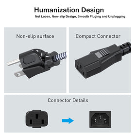 Goalfish nylon-braided cord provides durable, kink-resistant connection for computer setups.