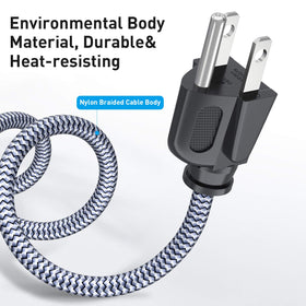 Goalfish nylon braided power cord close-up highlighting durability and flexibility