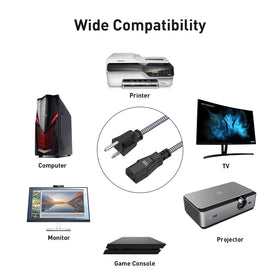 Packaging includes 1x 3-pin power cable and a sticky storage band.