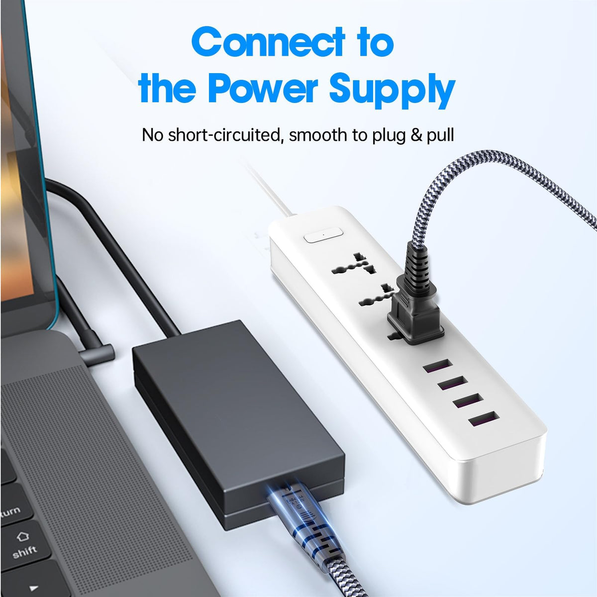 Goalfish power cord for TV or monitor, providing steady power supply.