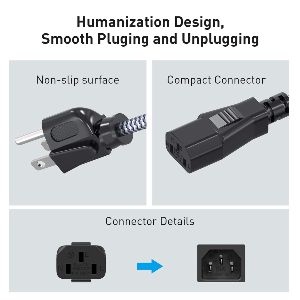 Goalfish UL-certified power cord with safety certification mark