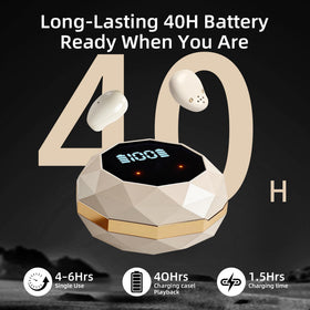 goazzzl charging case LED display visible, indicating battery level and convenience