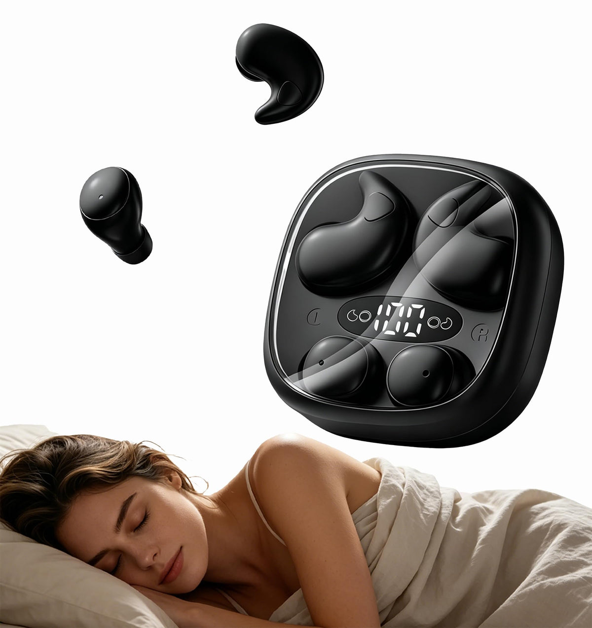 goazzzl flat sleep earbuds provide a comfortable low profile fit for side sleeping