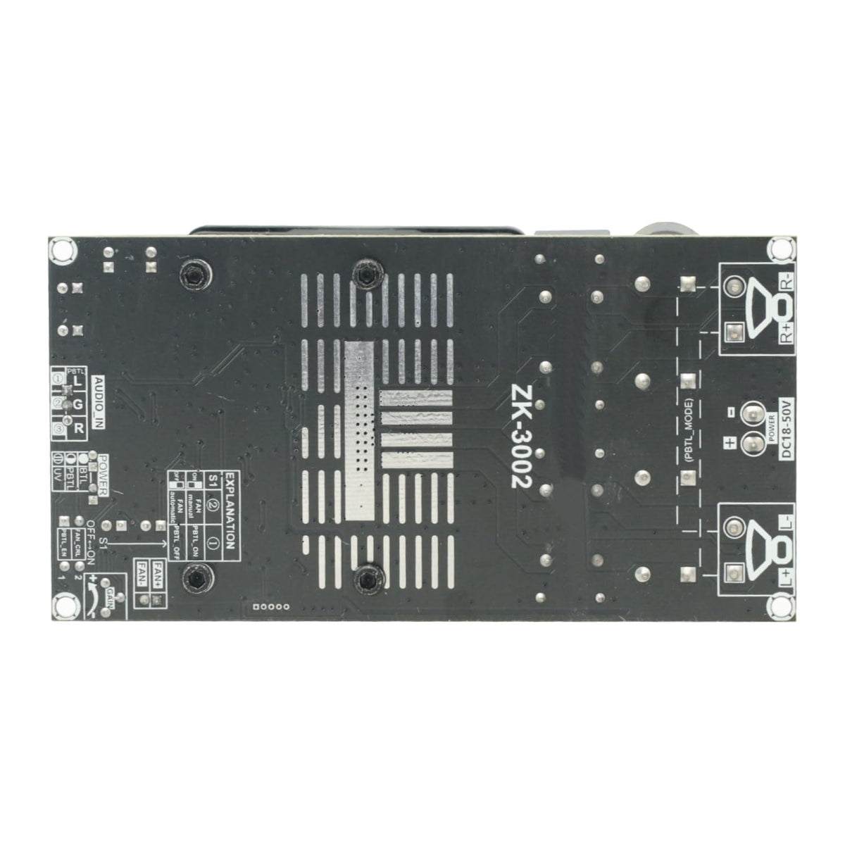 GODIYMODULES TPA3255 side view of the compact DIY audio board
