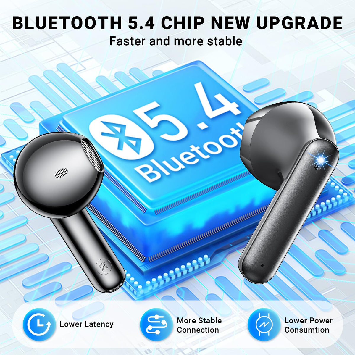 Godyse earphones with front LED display for battery status at a glance