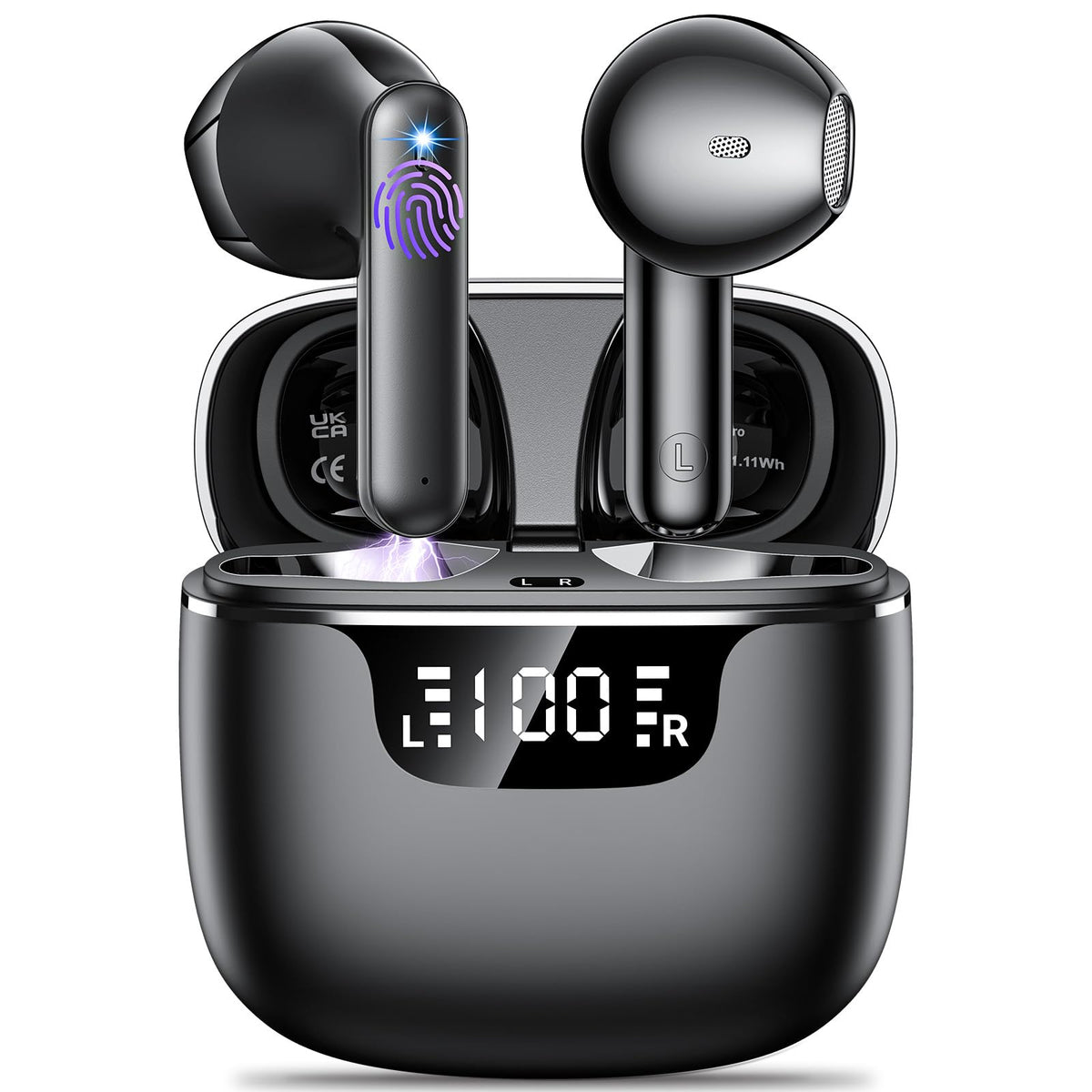 Godyse wireless earbuds in charging case showing quick access and portability