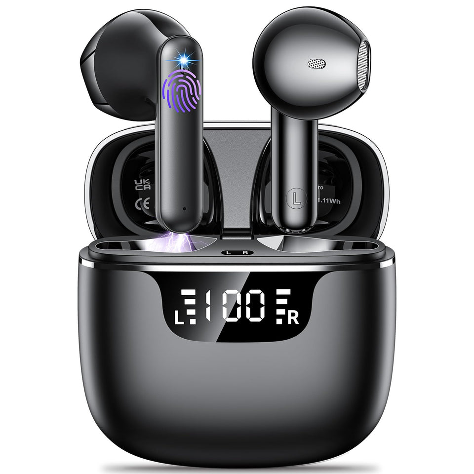 Godyse wireless earbuds in charging case showing quick access and portability