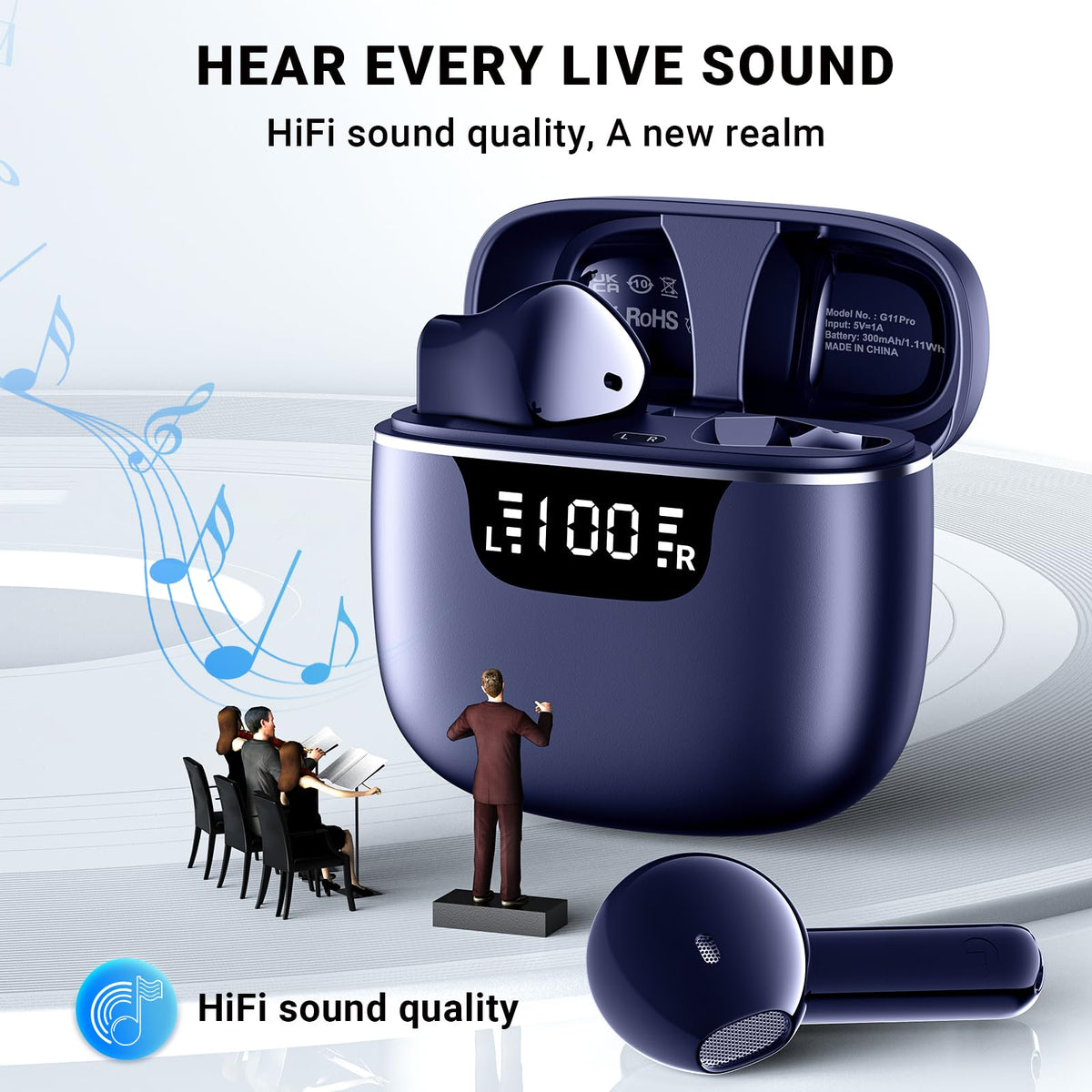Godyse wireless earbuds delivering HiFi deep bass for immersive sound