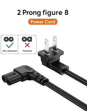 Goffeu 10-foot L-shaped TV power cord — flexible reach for living room setups.