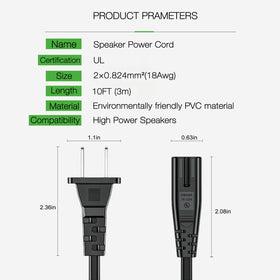 Goffeu tv-power-cable in use shows durable PVC construction for daily setup.