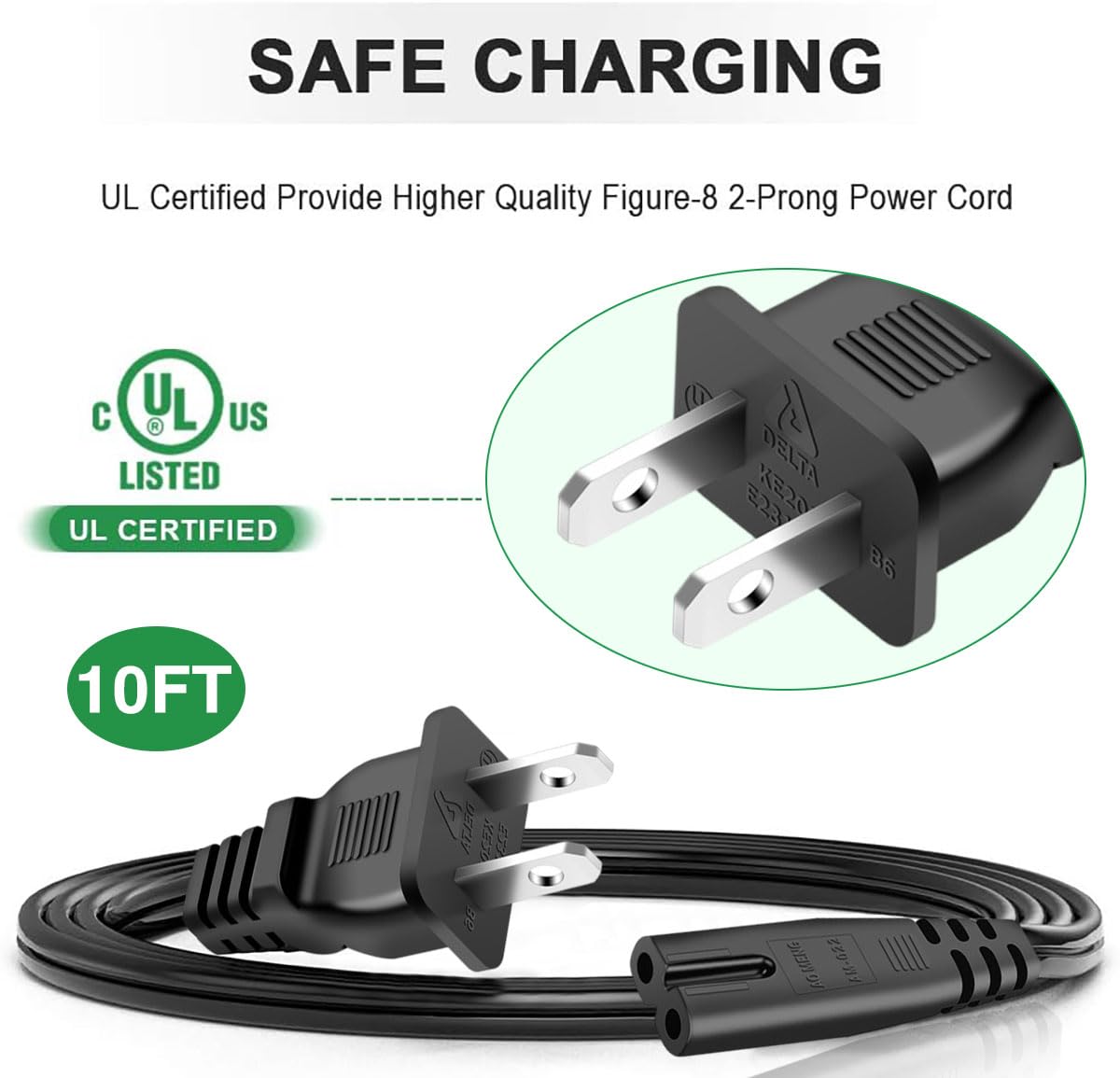 Goffeu tv-power-cable in action highlights easy installation and secure fit on a TV.