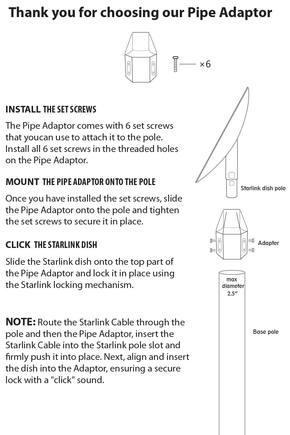 GOGlink Starlink durable glass fiber reinforced nylon construction