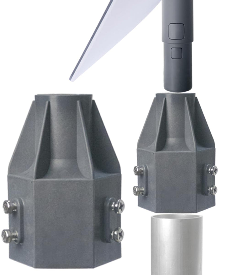 GOGlink Starlink pipe adapter front view for quick, secure mounting