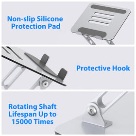 Gogoonike laptop stand antislip-mats prevent slipping for secure placement.