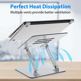 Gogoonike laptop stand foldable-portable design travels easily and stores flat.