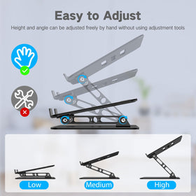 Ventilated Gogoonike stand with top ventilation holes cooling a laptop