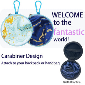 GOGOSINIS earphones case with mesh pocket and carabiner for easy backpack carry.