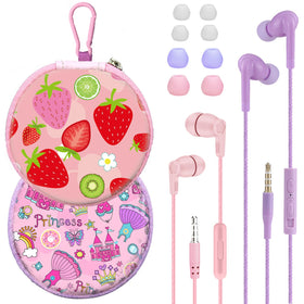 GOGOSINIS kids earbuds case with fairy tale design, ideal for school use and easy transport.