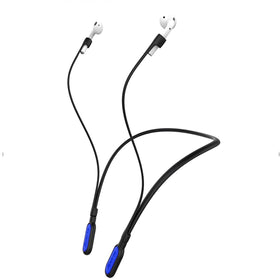 GOGOSODU AirPods neckband close-up shows soft silicone for skin-friendly comfort.