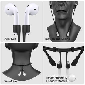 GOGOSODU black with white accent neckband complements AirPods nicely.