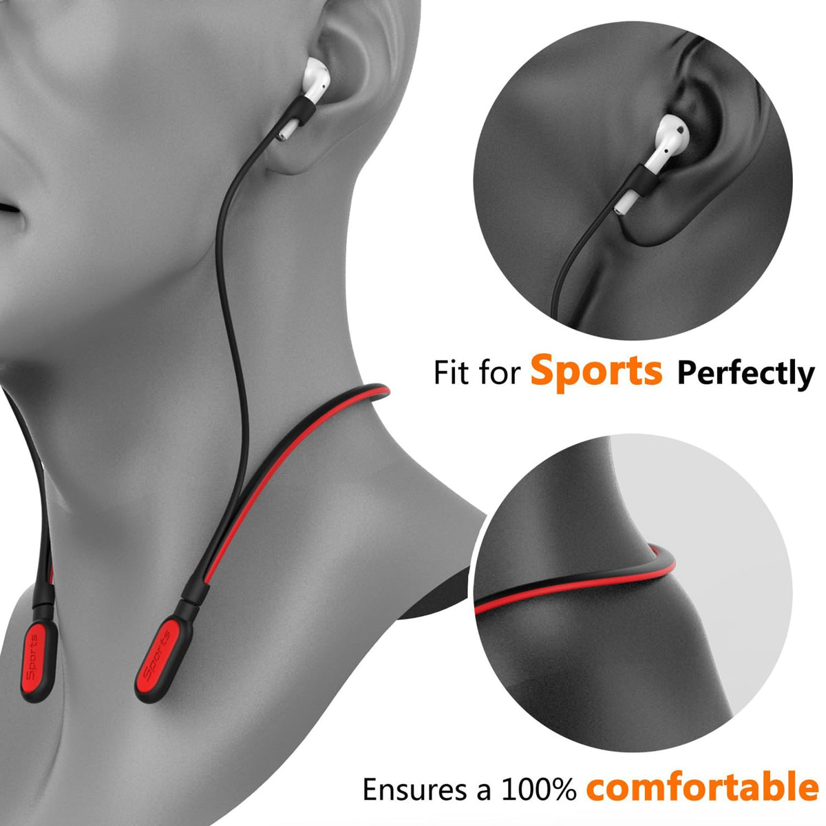 GOGOSODU black with red accent neckband adds a bold look.