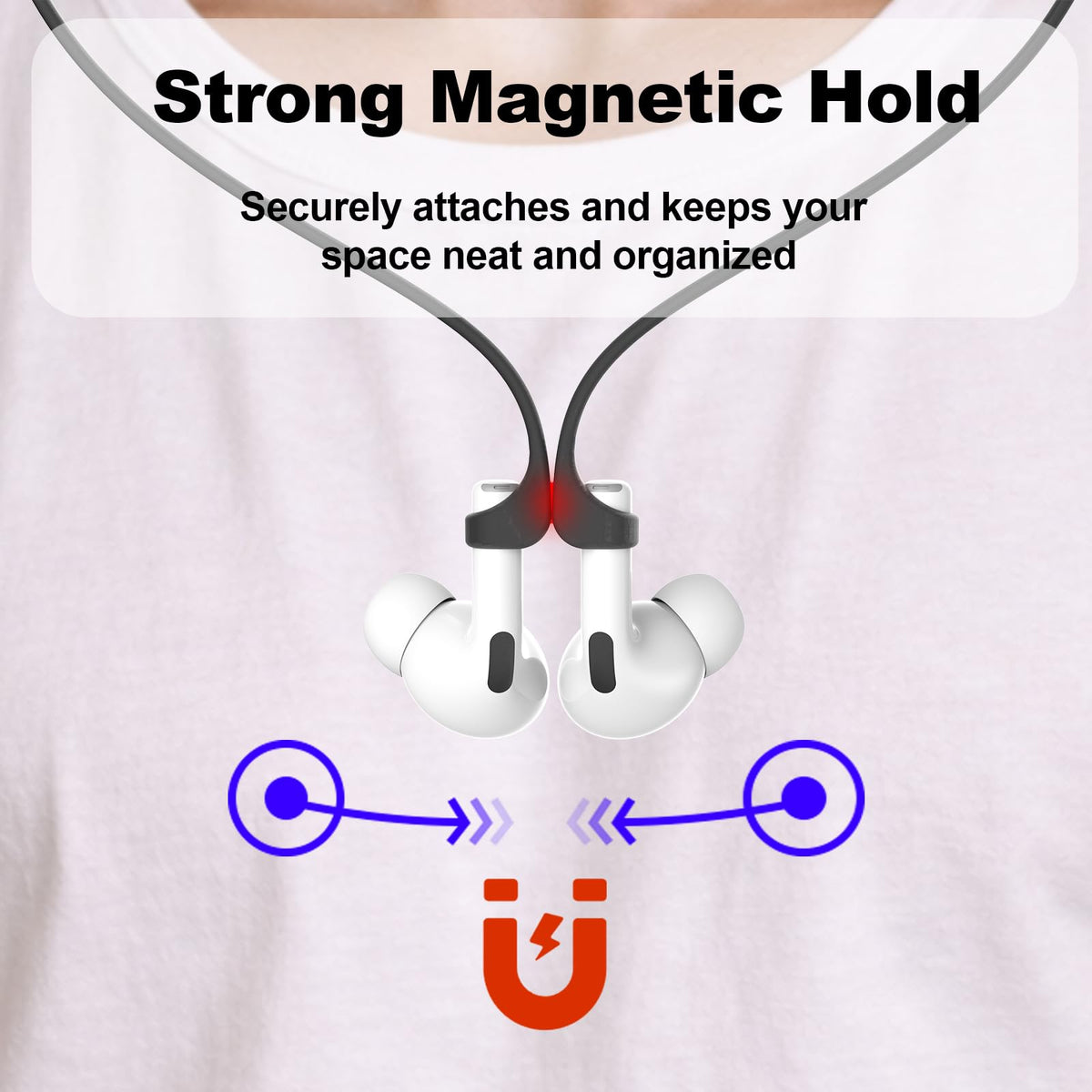 GOGOSODU Anti-Lost Neckband for AirPods Pro provides easy wear and retention.