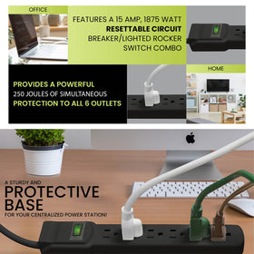 Power By GoGreen GG-16106MSBK rugged surge protector housing for daily use.