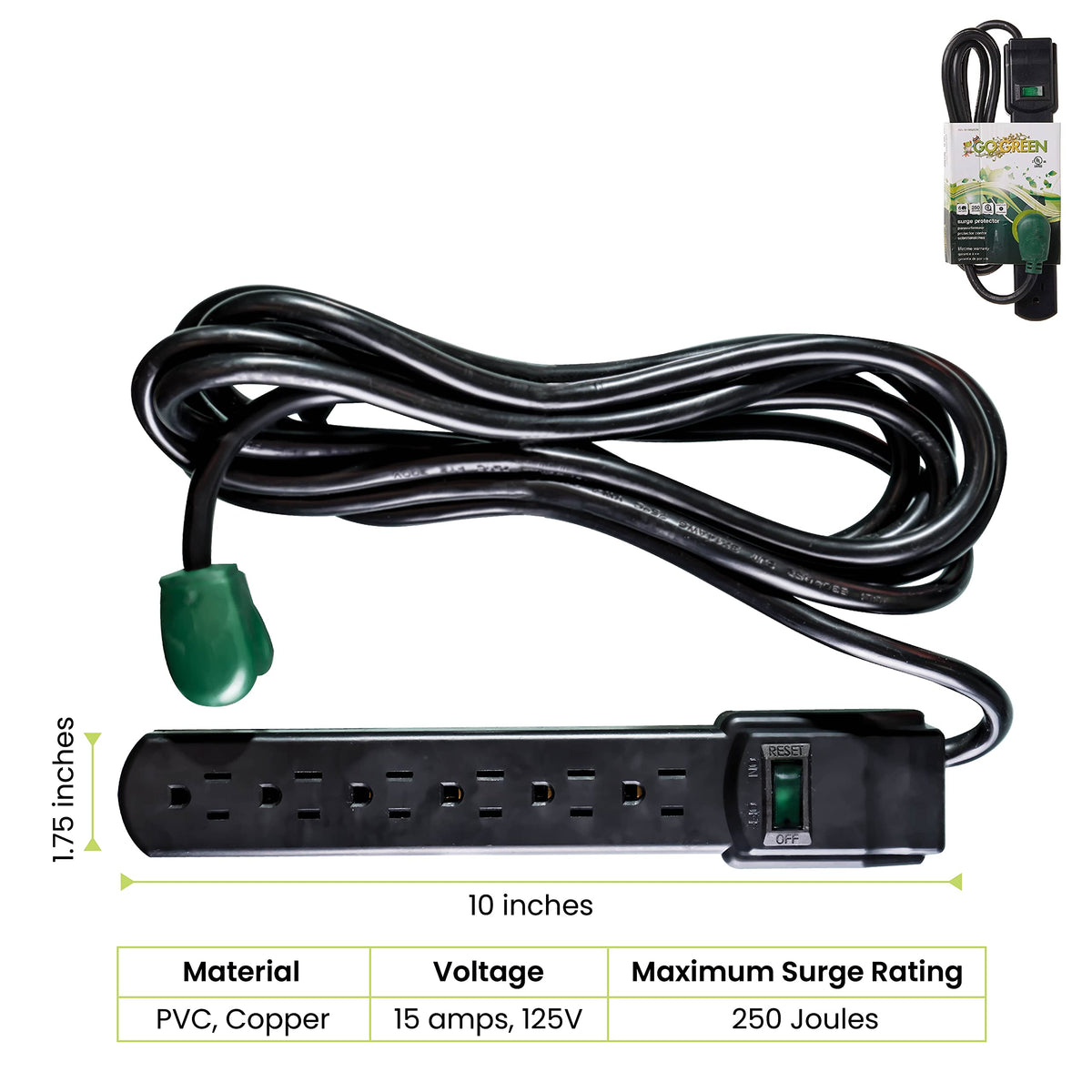 Power By GoGreen GG-16106MSBK indicator light shows unit is active.