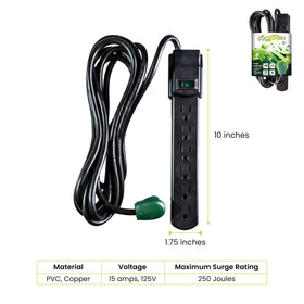 GoGreen Power close-up of resettable rocker switch and indicator light for safety