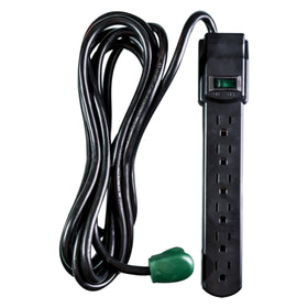 GoGreen Power front view showing six outlets and compact design for tidy power