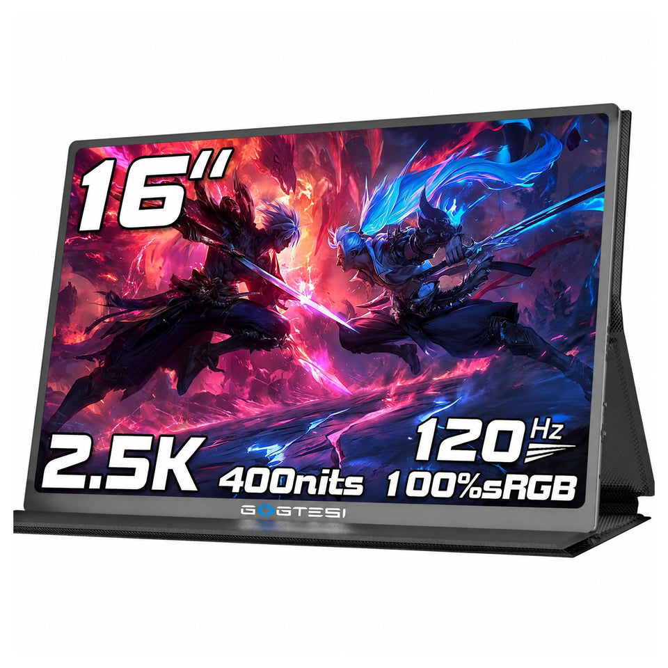 gogtesi 16-inch portable monitor hero view for on-the-go gaming