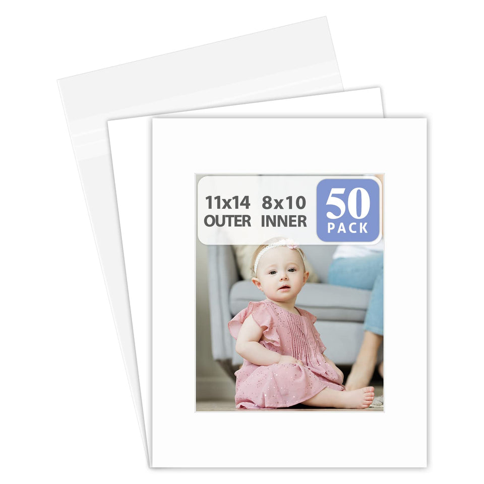 Golden State Art acid-free mats highlight 11x14 with white-core bevel for 8x10 photos