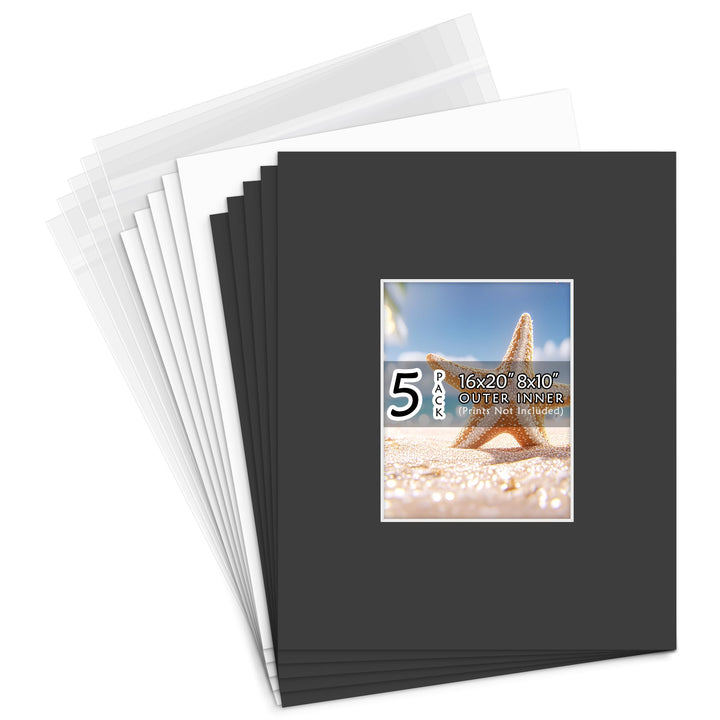 Golden State Art front view of 16x20 black mat highlighting clean border and framing benefit