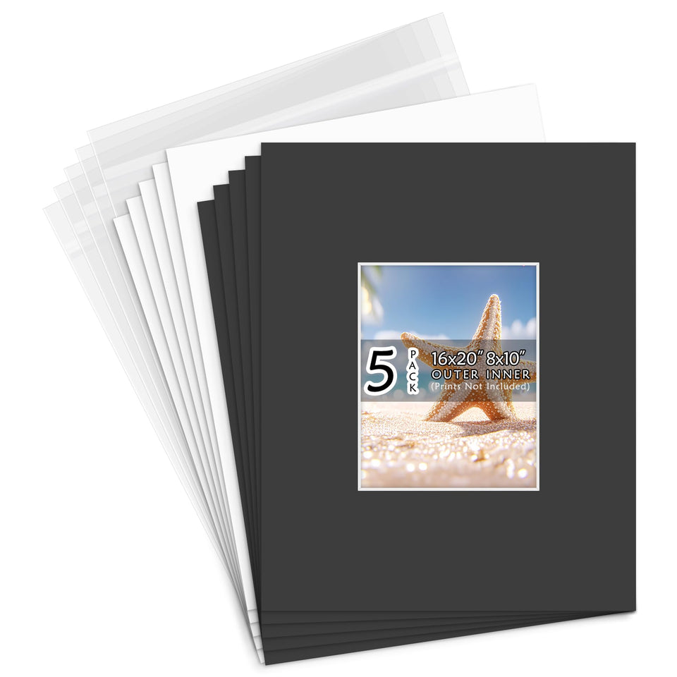 Golden State Art front view of 16x20 black mat highlighting clean border and framing benefit
