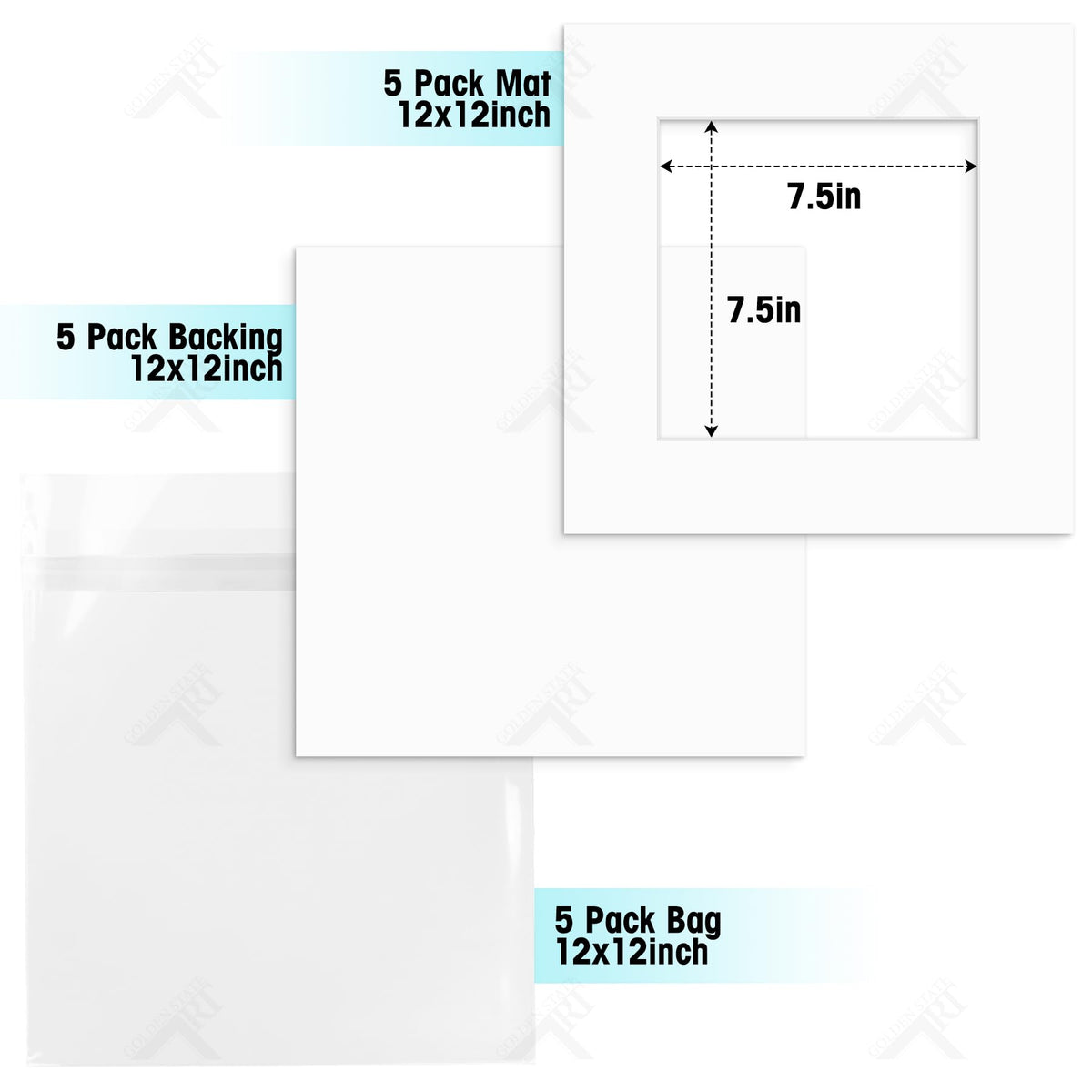 Golden State Art five-pack mats with backing boards for easy framing.