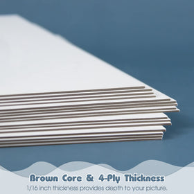 Golden State Art white backing board on both sides with brown core for contrast