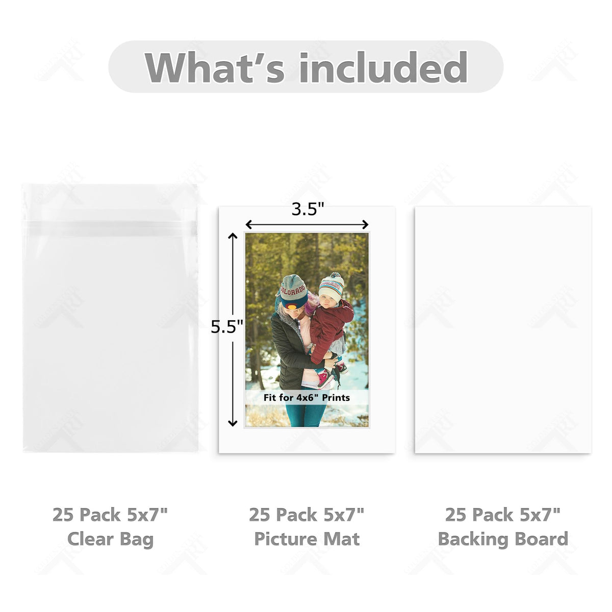 Golden State Art white-core bevel edge mats for crisp displays.
