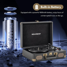 GOLDSHIP lifestyle image of player outdoors showing portable Bluetooth listening anywhere