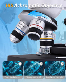 Goldstyle 5-color filter wheel helps tint samples without staining.